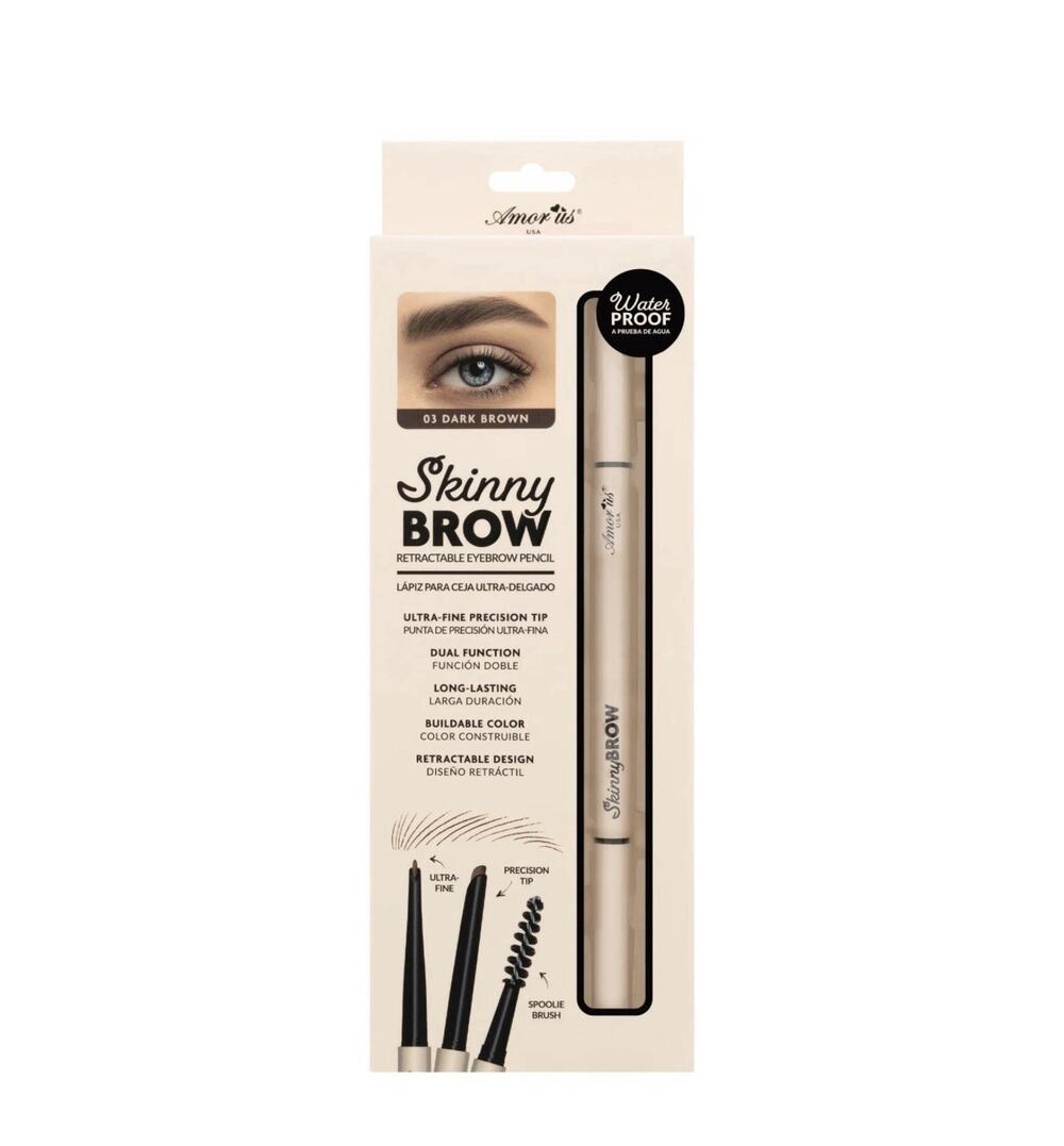 Amor Us Skinny Brow Retractable Pencil Waterproof Dark Brown Eyebrow Make Up